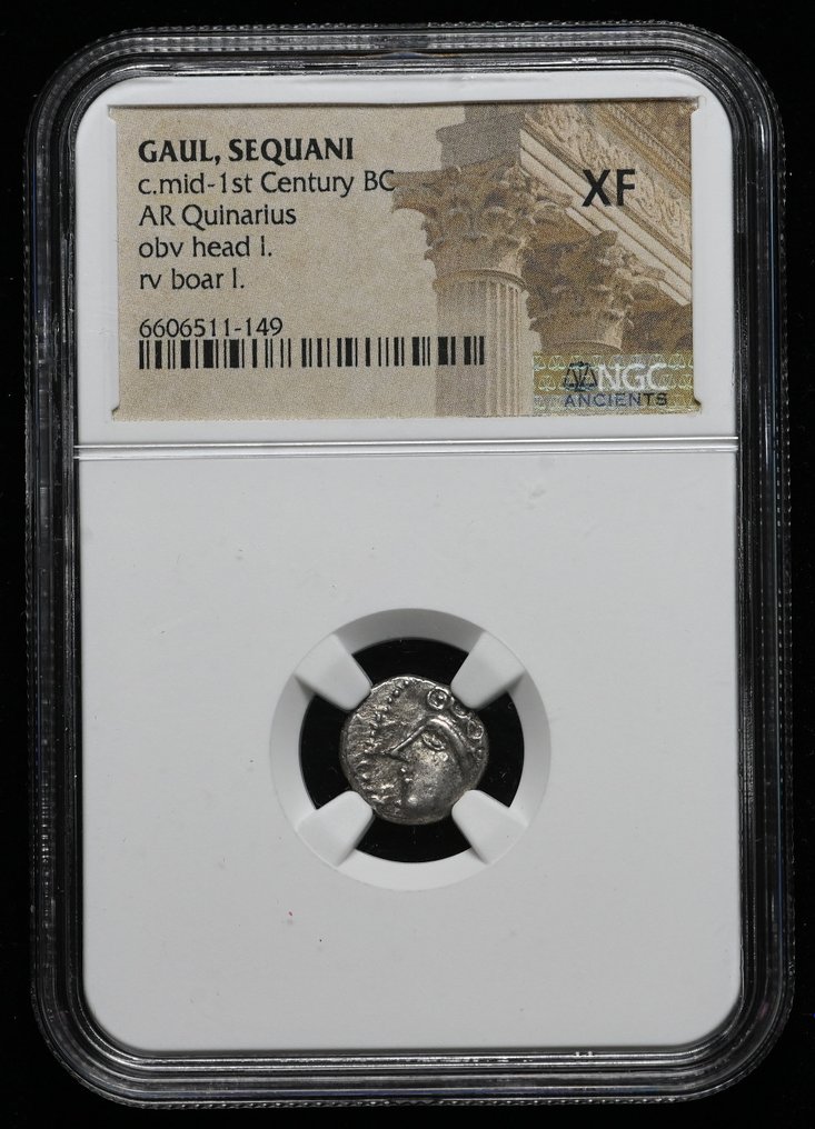 Кельты, Секвани. Квинарий Около 70-50 гг. до н.э., NGC XF #2.1