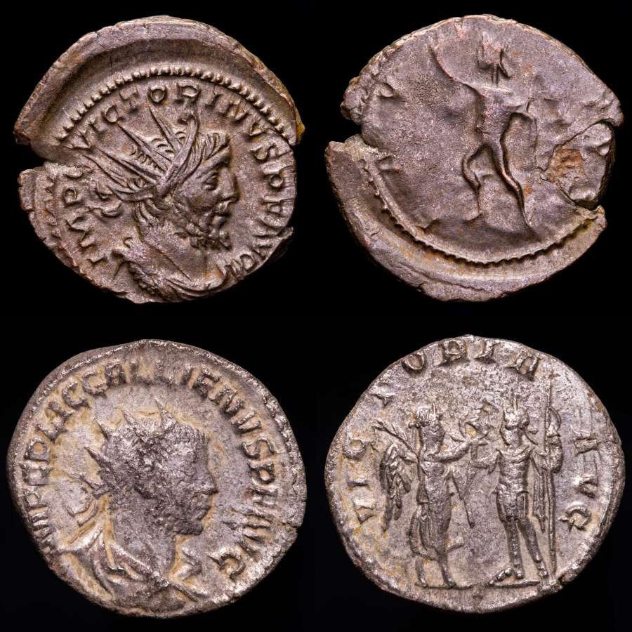 Римская империя. Галлиен и Викторин. Лот состоит из двух (2) мяты antoninianus From Samosata и Colonia Agrippinensis.  (Без резервной цены) #1.1