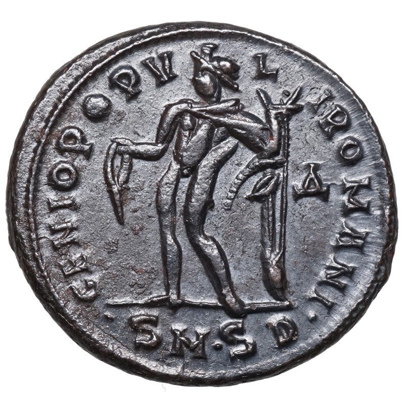 Римская империя. Галерий (305–311 гг. н.э.). Follis Siscia, GENIUS mit Füllhorn (без резервной цены) #1.1