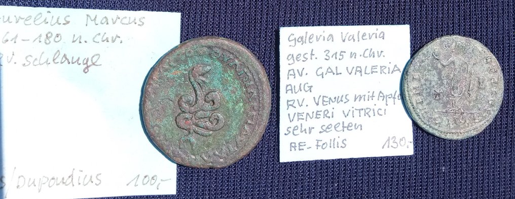 Римская империя. Lot von zwei Münzen (Фракия, Пауталия. AE: Aurelius Marcus und AE-Follis: Galeria Valeria) (без резервной цены) #3.1