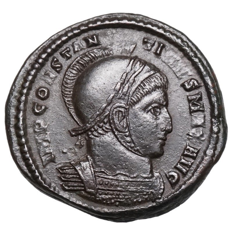 Римская империя. Константин I (306–337 гг. н. э.). Follis Ticinum, VICTORIAE mit Schild (без резервной цены) #1.1