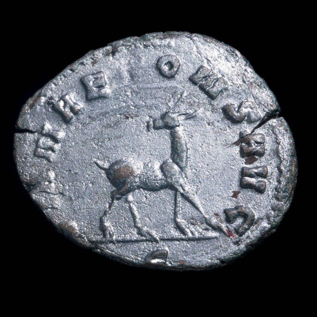 Римская империя. Галлиен (253–268 гг. н. э.). Посеребренный Antoninianus DIANAE CONS AVG (без резервной цены) #1.1