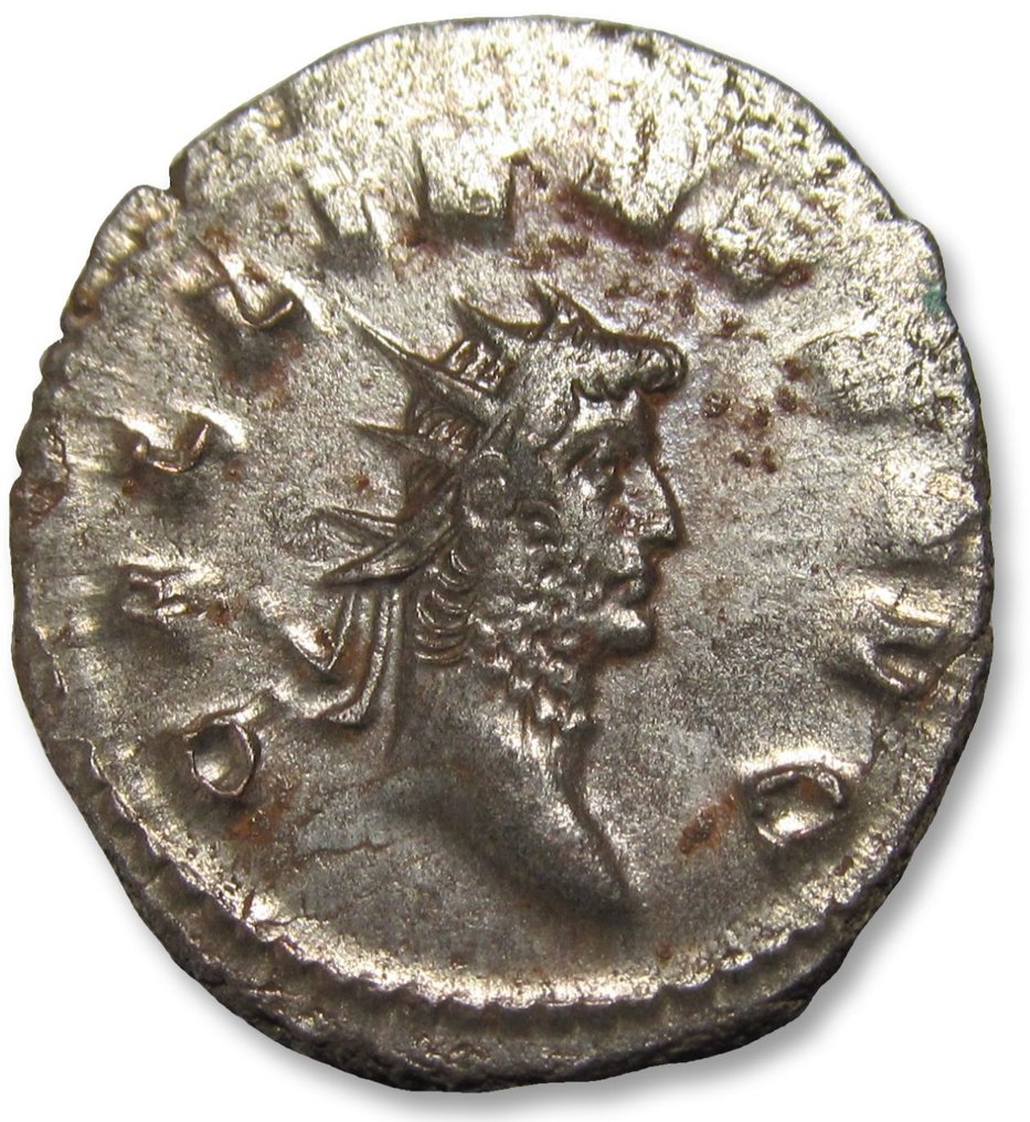 Римская империя. Галлиен (253–268 гг. н.э.). Монетный двор Antoninianus Mediolanum (Милан), около 262-263 гг. н. э. — ЛЕТИЦИЯ AVG — в идеальном состоянии, полностью посеребренный! #1.1