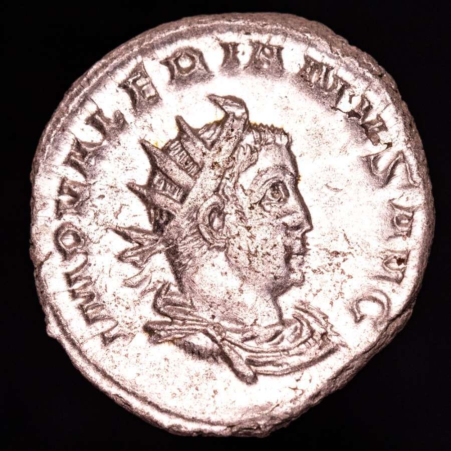 Римская империя. Валериан I (253–260 гг. н.э.). Монетный двор Antoninianus Mediolanum, около 258 г. н. э. SECVRIT PERPET (без резервной цены) # 1.1