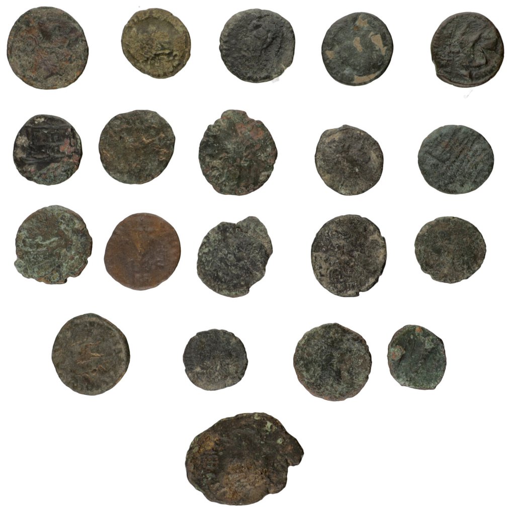 Римская империя. Лот из 20 бронзовых монет, voornamelijk Laat-Romeinse Folles/Antoniniani, 4de eeuw n.Chr. (20x) (без резервной цены) #1.1