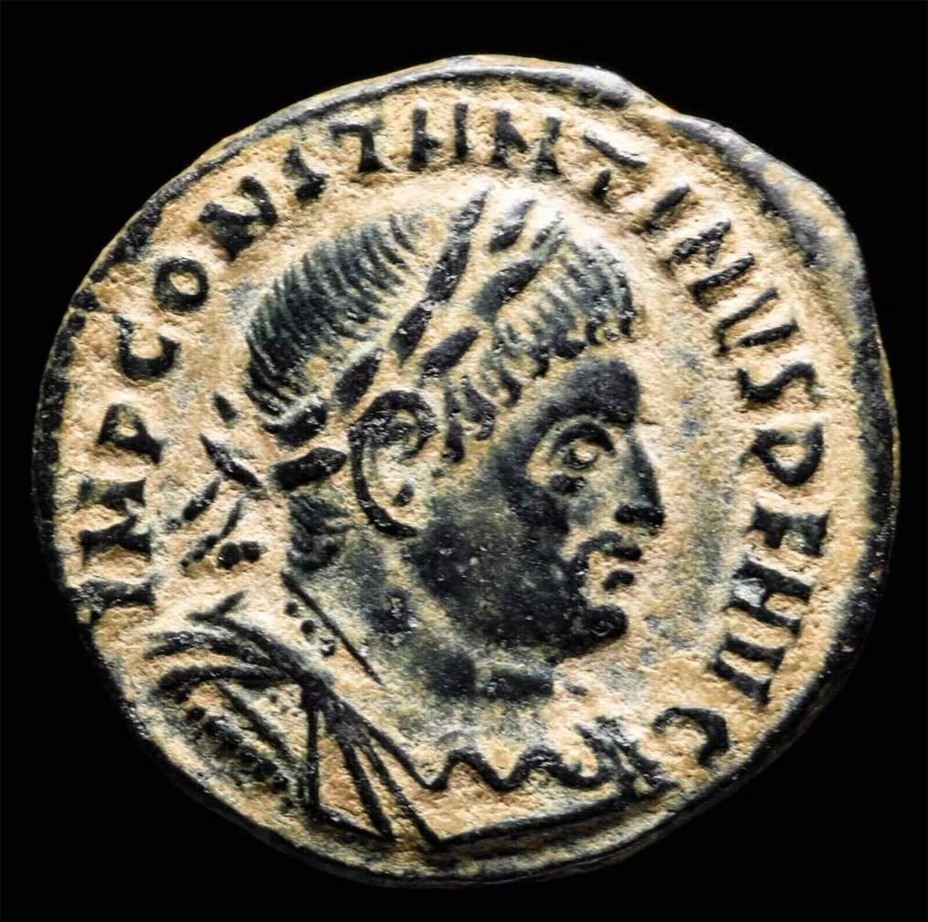 Римская империя. Константин I (306–337 гг. н. э.). Centenionalis SOLI INVICTO COMITI, Roma (без резервной цены) #1.1