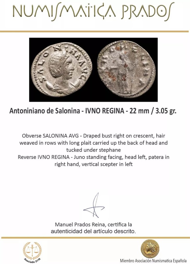 Римская империя. Салонины (Августа, 254-268 гг. н. э.). Антониниан FECVNDITAS AVG (Без резервной цены) #2.1