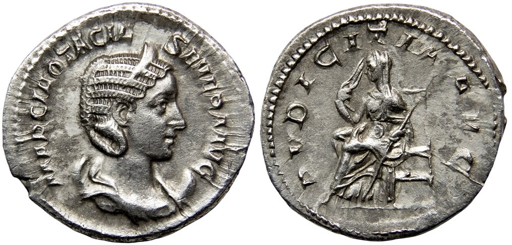 Римская империя. Отацилия Севера (Августа, 244–249 гг. н.э.). Антониниан, Римский монетный двор, около 244–246 гг. PVDICITIA AVG (без резервной цены) #2.1