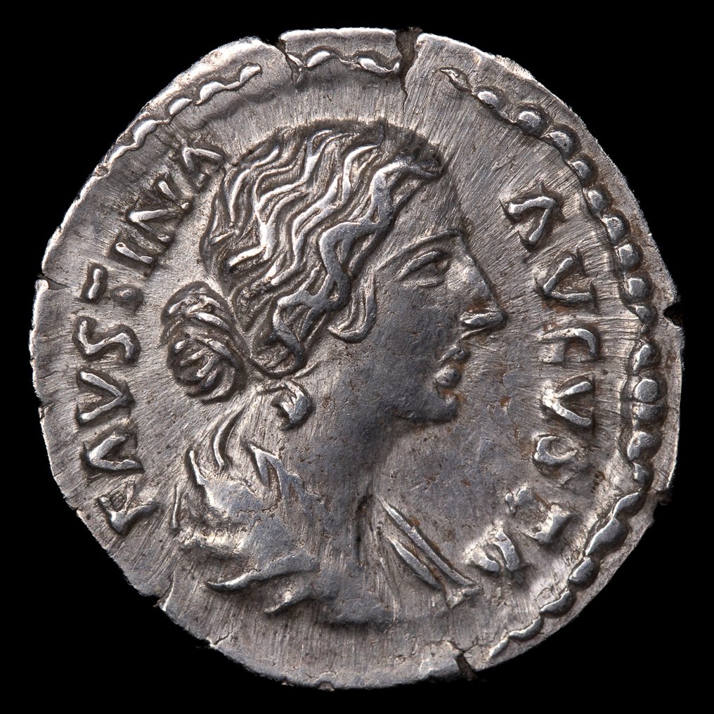 Римская империя. Фаустина II (Августа, 147–175 гг. н. э.). Денарий Римский - Хиларитас (без резервной цены) #1.1