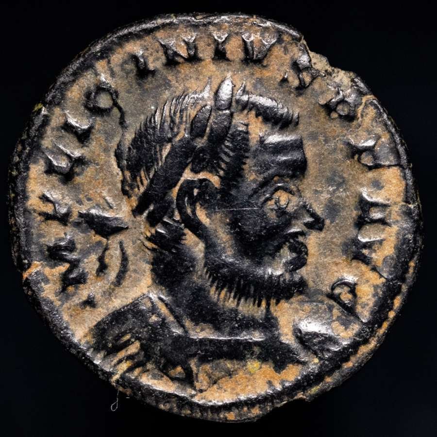 Римская империя. Лициний I (308–324 гг. н. э.). Фоллис Трир мятный. ГЕНИО ПОП РОМ, Т-Ф // АТР.  (Без резервной цены) #1.1