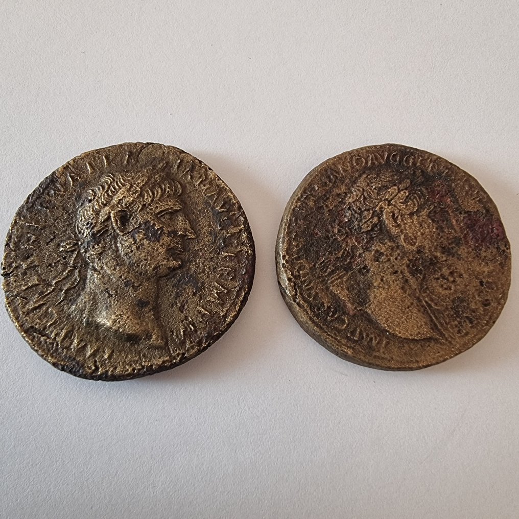 Римская империя. Траян (98–117 гг. н.э.). Lotto di 2 Sesterzi Æ (без резервной цены) #1.1