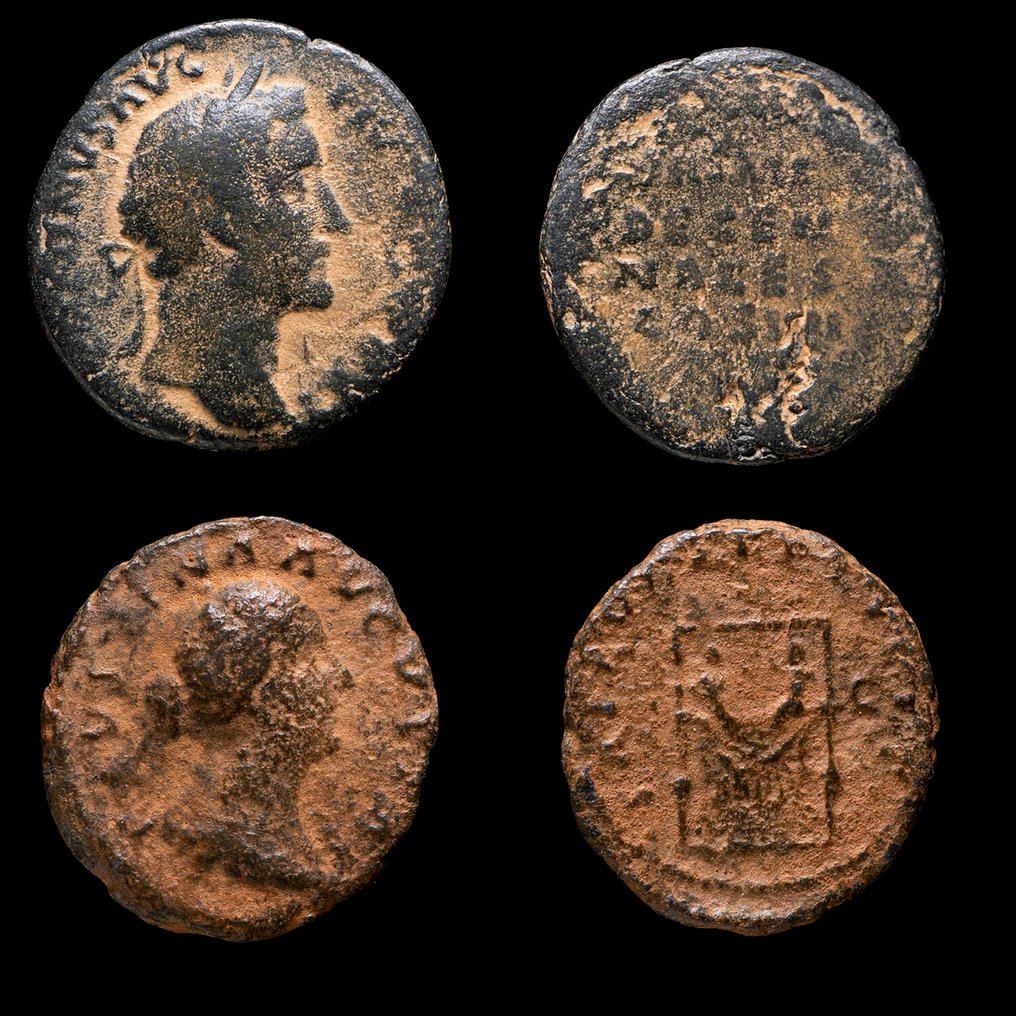 Римская империя. Марко Аурелио и Фаустина II. Как PRIMI DECEN NALES COS III SC / SAECVLI FELICIT SC. Lote de 2 Monedas (без резервной цены) #1.1