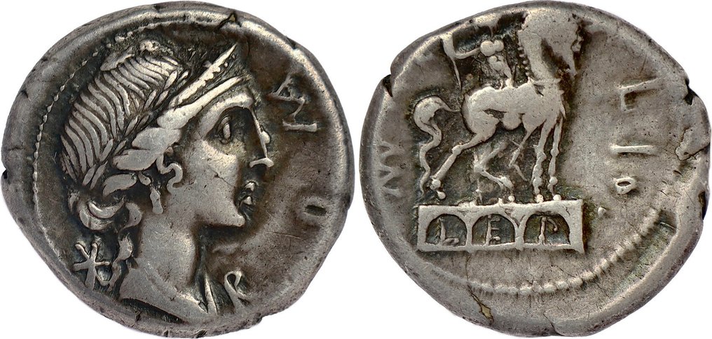 Римская республика. Мужчина. Эмилий Лепид, 114–113 гг. до н.э. Денарий Римский монетный двор – 114-113 гг. до н. э. #2.1