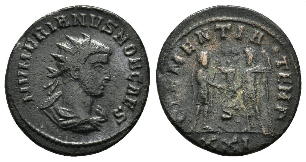 Римская империя. Нумериан (283–284 гг. н.э.). Antoninianus Strahlenbüste Numerian nach rechts, Kaiser empfängt Victory von Jupiter (без резервной цены) # 2.1