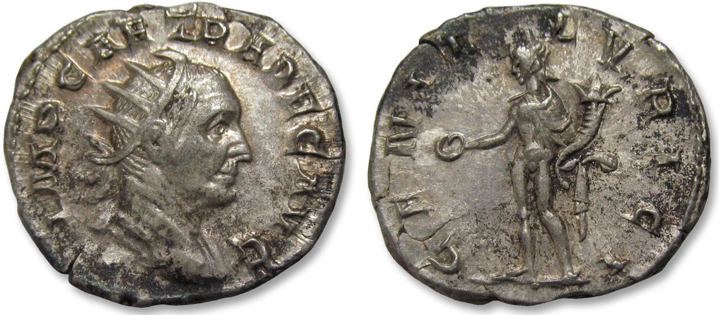 Римская империя. Траян Деций (249–251 гг. н.э.). Мята Antoninianus Mediolanum (Милан), около 250–251 гг. н. э. — GEN ILLVRICI — редкая разновидность написания № 2.1.