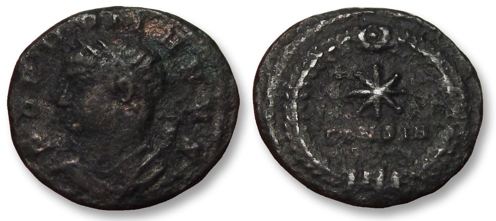 Римская империя. Константин I (306-337 н.э.). Фоллис, основание Константинополя - знак монетного двора CONSIA - 330 н.э. - редкая маленькая 13-миллиметровая монета #2.1