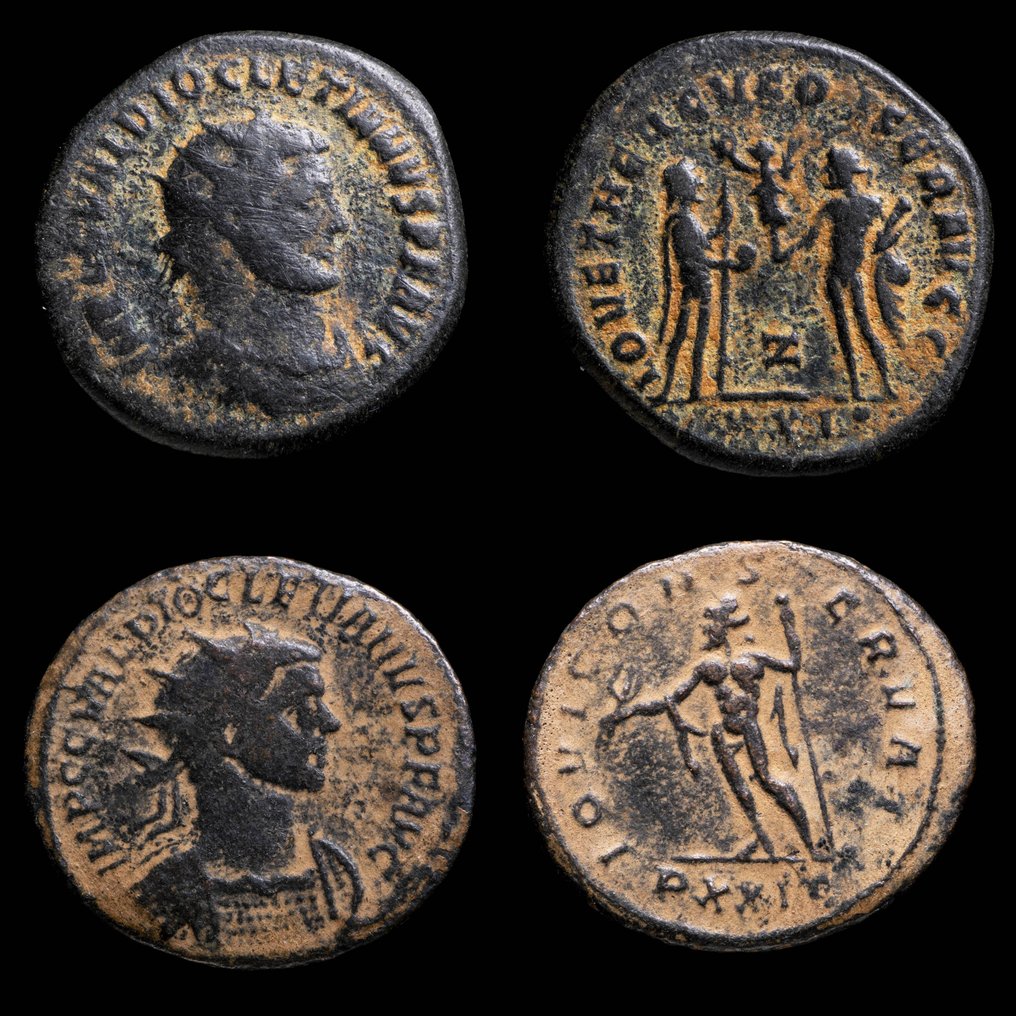 Римская империя. Диоклетиан (284–305 гг. н. э.). Follis Lote de 2 Monedas (без резервной цены) #1.1