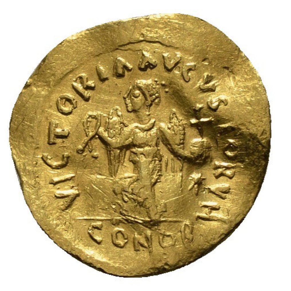 Византийская империя. Анастасий I (491–518 гг. н. э.). Тремиссис Константинополь.  (Без резервной цены) #2.1