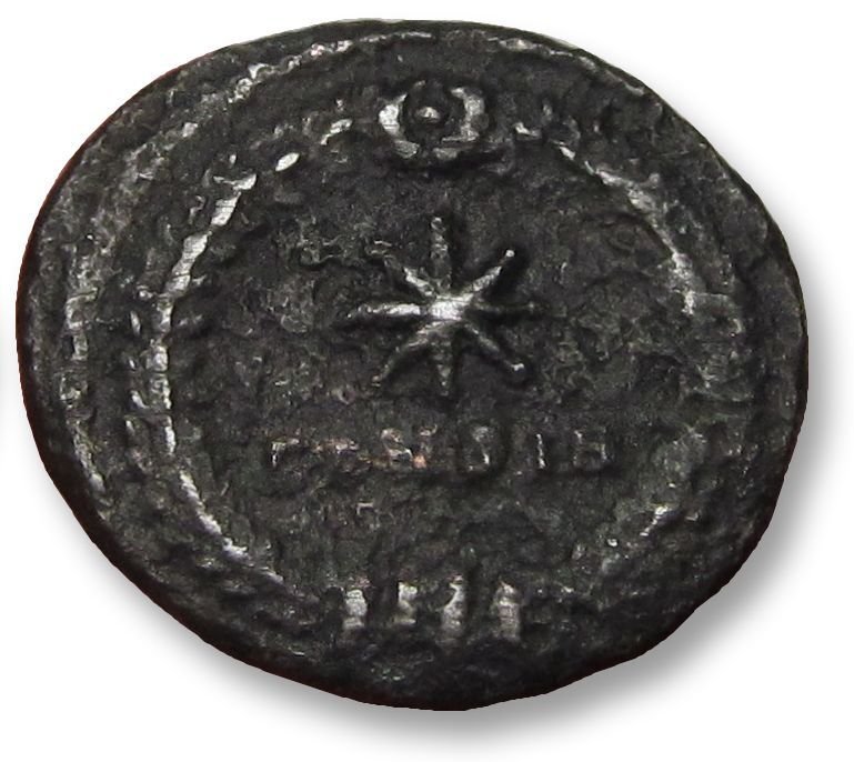 Римская империя. Константин I (306-337 н.э.). Фоллис, основание Константинополя - знак монетного двора CONSIA - 330 н.э. - редкая маленькая 13-миллиметровая монета #1.1