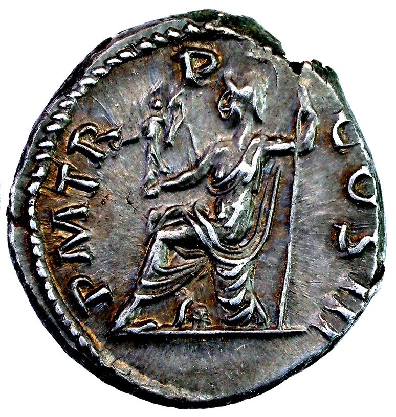 Римская империя. Адриан (117–138 гг. н. э.). Денарий 121 г. н. э. № 1.1