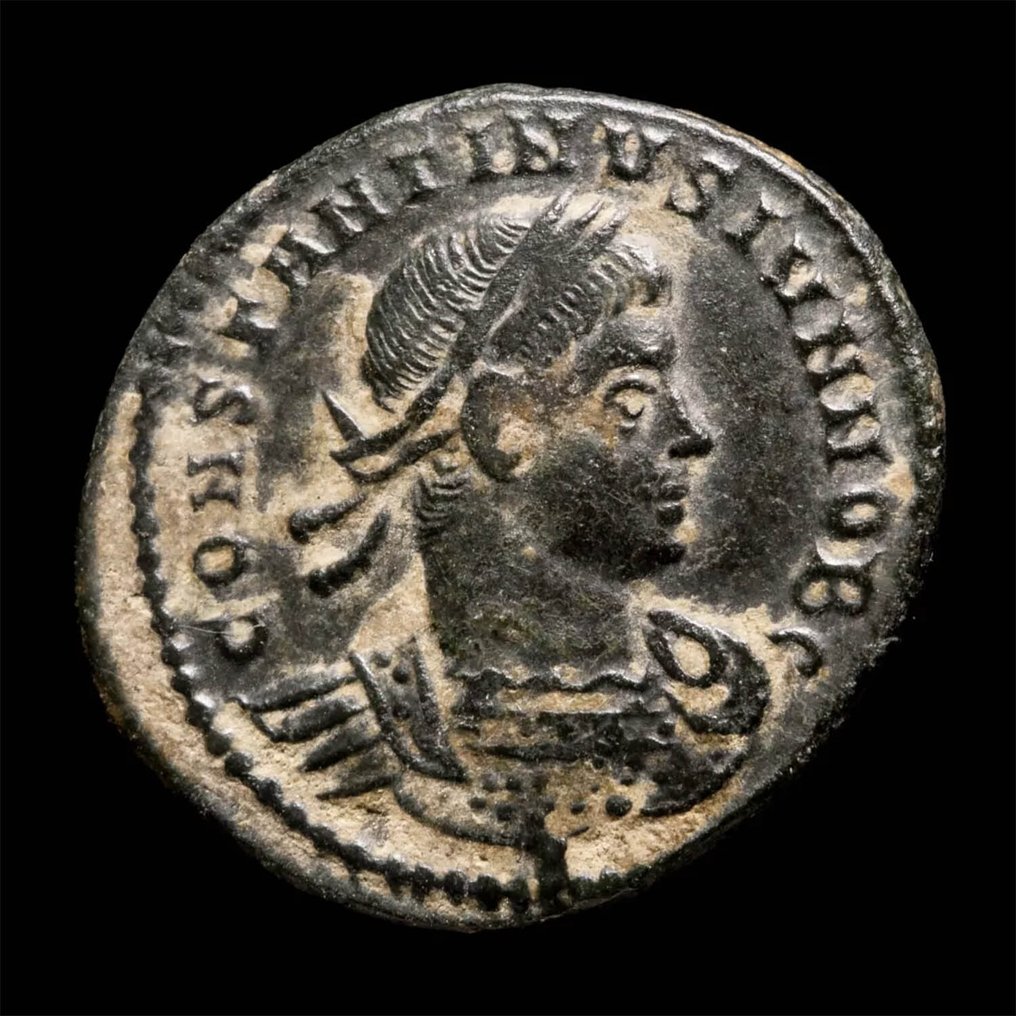Римская империя. Константин II, Цезарь, 316-337 гг. н. э. Centenionalis GLORIA EXERCITVS, Рим (без резервной цены) #1.1