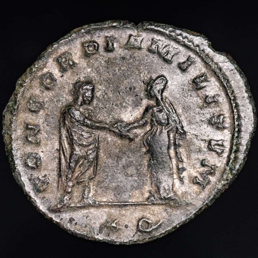 Римская империя. Аврелиан (270-275 гг. н. э.). Посеребренный монетный двор Антониниана Сисция, 273-274 гг. н. э. CONCORDIA MILITVM (без резервной цены) #1.1