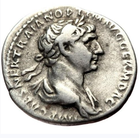 Римская империя. Траян (98–117 гг. н.э.). Денарий Рома - Фортуна Сентада (без резервной цены) #1.1