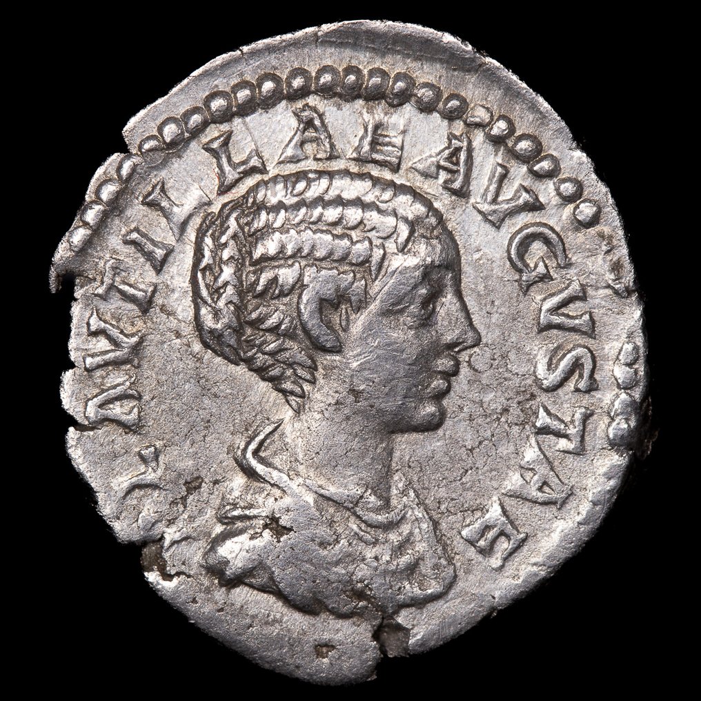 Римская империя. Плавтилла († 212 г. н.э.). Римский денарий - PROPAGO IMPERI, Plautilla y Caracalla (без резервной цены) #1.1
