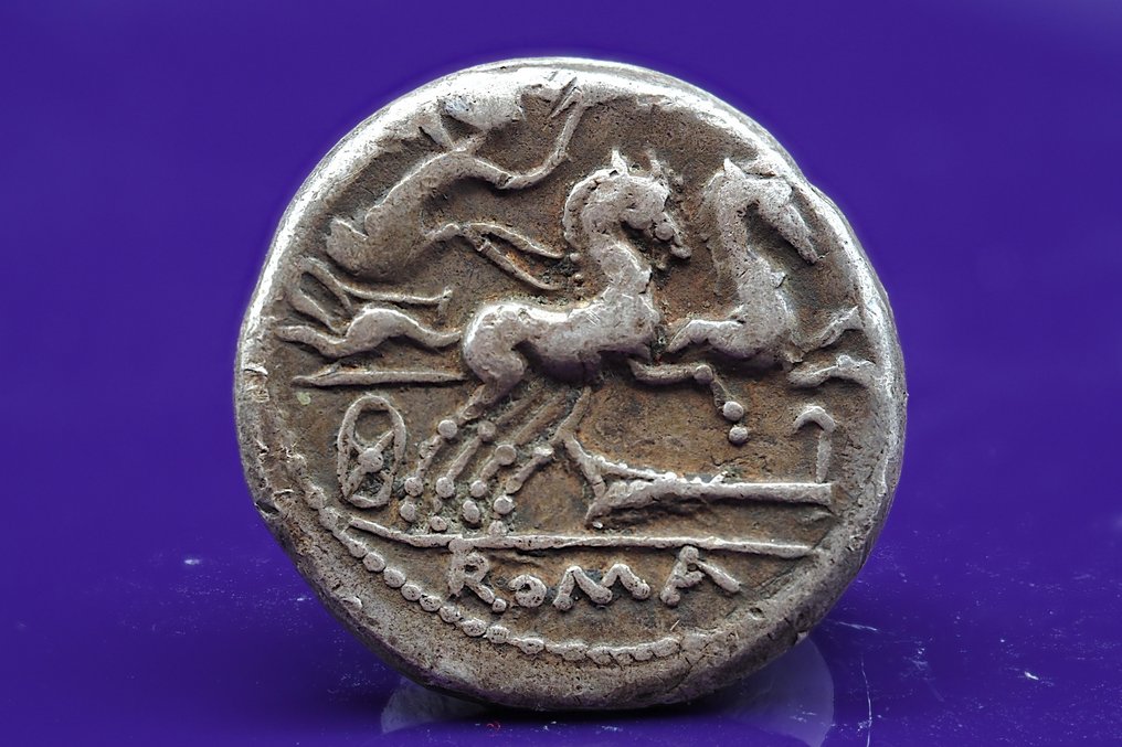 Римская республика. М. Ципий М.ф., 115-114 гг. до н.э. Денарий (без резервной цены) № 3.2