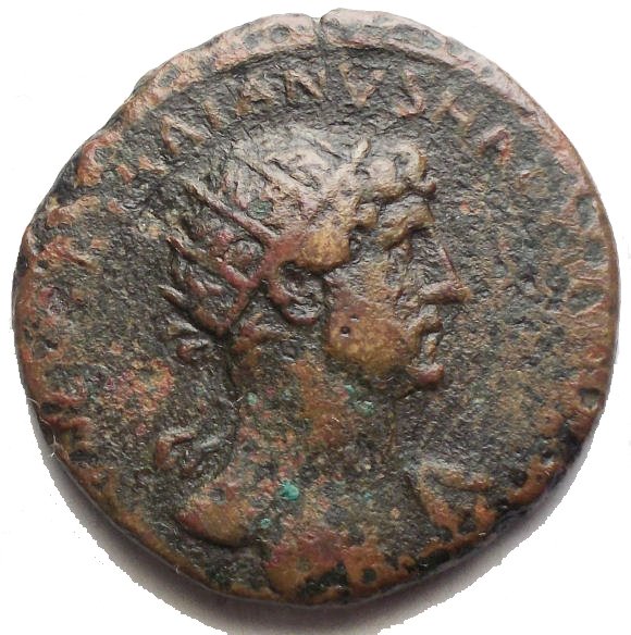 Римская империя. Адриан (117-138 гг. н.э.). Дупондий r/Roma сидит прямо на доспехах и принимает Адриана. Adventus Avg (Без резервной цены) #1.1