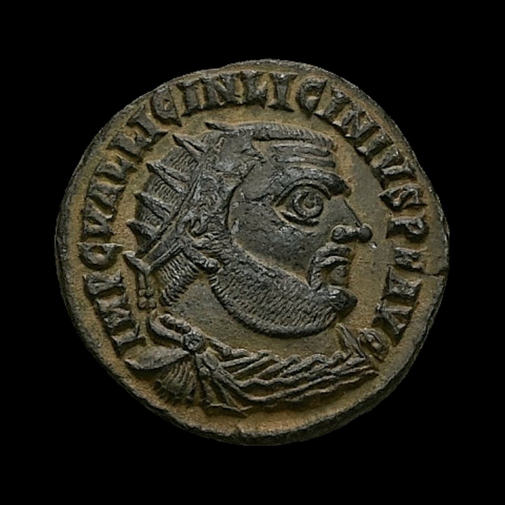 Римская империя. Лициний I (308–324 гг. н. э.). Фоллис Александрия - Юпитер (без резервной цены) #1.1