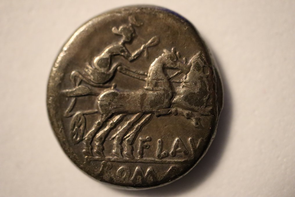 Римская республика. Децимий Флав, 150 г. до н.э. Денарий Рим (без резервной цены) #2.2