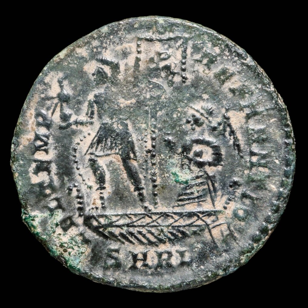 Римская империя. Констанций II (337–361 гг. н. э.). Follis FEL TEMP REPARATIO, Арль (без резервной цены) № 1.1
