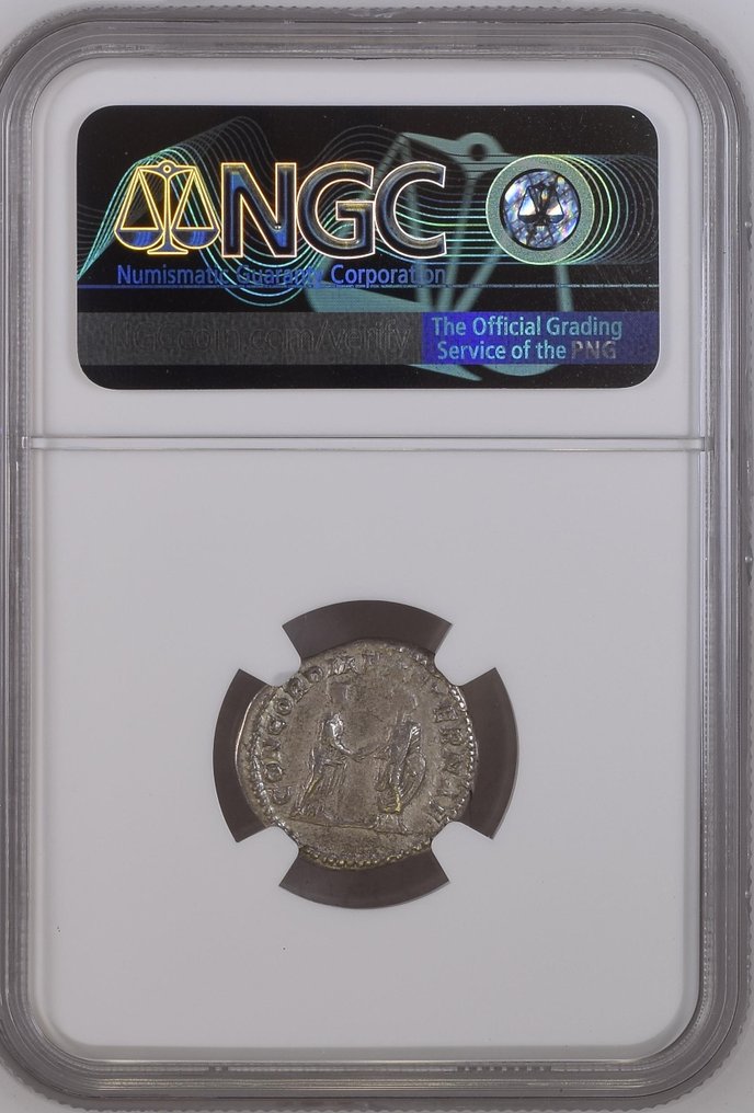 Римская империя. Плавтилла († 212 г. н.э.). Денарий Рим, 202 г. н. э. — NGC — XF #3.2