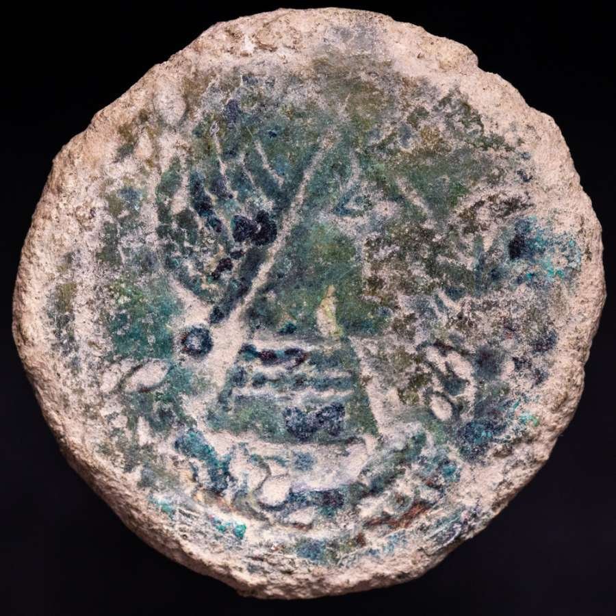 Испания, Улия. Ас (Монтемайор, Кордова), 50 г. до н.э. Ветви винограда прямые, картела с ВЛИА.  (Без резервной цены) #1.1