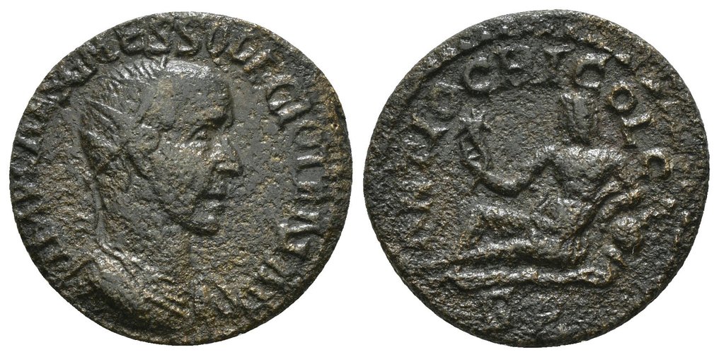 Писидия, Антиохия. Траян Деций (249–251 гг. н.э.). Æ — Речной бог Антиос (без стартовой цены) #1.1