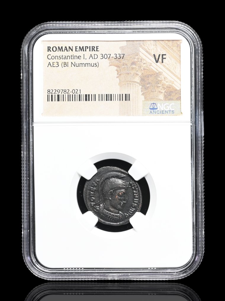 Римская империя. Константин I (306–337 гг. н. э.). Фоллис - NGC VF (без резервной цены) #2.1