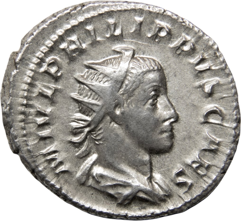Римская империя. Филипп II (247–249 гг. н. э.). Антониниан Рим, 246–247. ПРИНЦИПИ ИВВЕНТ #1.1